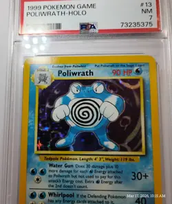 Poliwrath 13/102 Unlimited Base Set Holo, Historically Significant Pokemon, PSA7 - Image 2