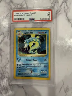 Pokemon Gyarados TCG Base Set Holo Rare Card 6/102 PSA 7 - Image 1