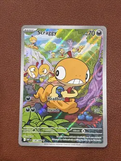 2025 POKEMON WHT EN-WHITE FLARE 138 SCRAGGY ILLUSTRATION RARE - Image 1