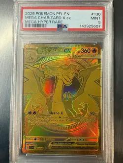 2025 POKEMON PFL EN-PHANTASMAL FLAMES MEGA HYPER RARE MEGA CHARIZARD X EX PSA 9 - Image 1