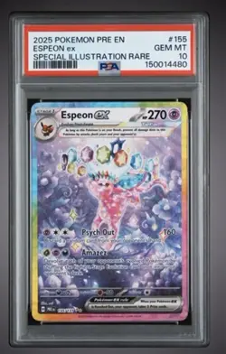 2025 POKEMON PRE EN-PRISMATIC EVOLUTIONS #155 ESPEON EX PSA 10 - Image 1