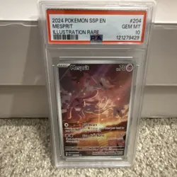 Pokemon Mesprit Illustration Rare Holo PSA 10 Sv08 Surging Sparks 204/191 - Image 1