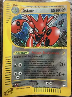 Scizor Aquapolis Holo H21/H32 Pokemon TCG 2002 – English E Reader – LP - Image 1
