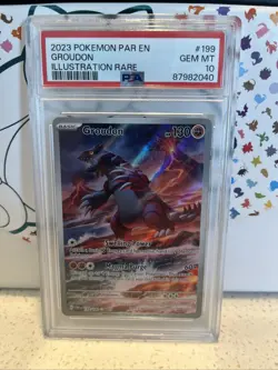 Pokemon 2023 Groudon 199/182 Full Art IR Paradox Rift GEM MINT PSA 10 - Image 1