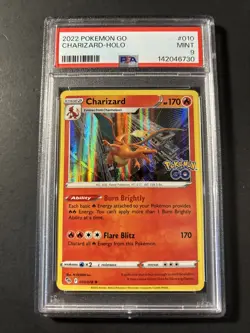 2022 Pokemon GO Charizard Holo Rare 010/078 PSA 9 Mint Fresh Grade - Image 1