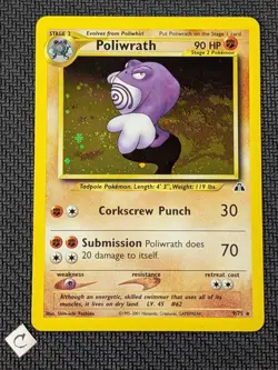 Poliwrath 9/75 - Neo Discovery Unlimited Holo Rare Pokemon TCG NM Swirl - Image 1