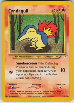 Pokemon TCG Cyndaquil Common Neo Destiny 061/105 - Image 1