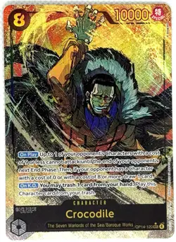 Crocodile OP14-120 Alternate Art The Azure Sea's Seven Sec One Piece Alt Secret - Image 1