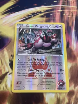 Pokemon TCG Team Magma's Zangoose 22/34 Double Crisis Reverse Holo - Image 1