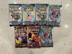 Pokemon TCG Booster Packs Journey Together Destined Rivals Mega Evo 7 Pack Lot - Image 1