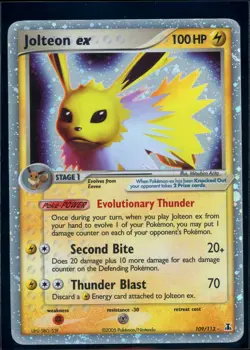 Pokemon EX DELTA SPECIES - #109/113 Jolteon ex - Ultra Rare Holo - ENG - Damaged - Image 1