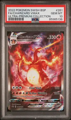 2022 POKEMON SWSH BLACK STAR PROMO #261 FULL ART/CHARIZARD VMAX PSA 10 - Image 1