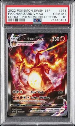2022 POKEMON SWSH BLACK STAR PROMO #261 FULL ART/CHARIZARD VMAX PSA 10 - Image 1