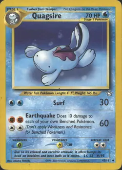 QUAGSIRE 45/111 UNCOMMON NEO GENESIS POKEMON UNLIMITED MP - Image 2