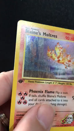 Pokemon TCG 1st Edition Blaine's Moltres 1/132 Gym Heroes *SWIRL* LP+ Condition - Image 2