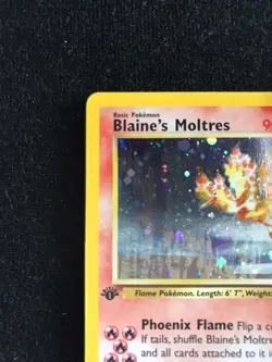 Pokemon TCG 1st Edition Blaine's Moltres 1/132 Gym Heroes *SWIRL* LP+ Condition - Image 3