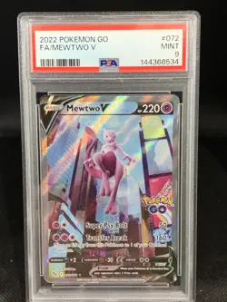 Pokemon GO Mewtwo V 072/078 Full Art Ultra Rare Holo PSA 9 2022 - Image 1