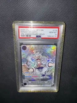 PSA 10 2025 One Piece OP11 Monkey D Luffy 3rd Anniversary Gold #119 EN - Image 1