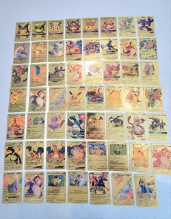Lot of 55 Gold Foil Pokemon Card Fan Art Cards (All Cards Pictured) Mint Cond - Image 1