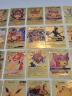 Lot of 55 Gold Foil Pokemon Card Fan Art Cards (All Cards Pictured) Mint Cond - Image 3