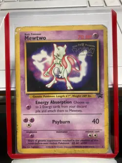 1999 Wizards Basic Pokemon Kids WB Presents The First Movie Mewtwo #3 Promo Card - Image 1