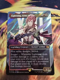 Lightning, Army of One (0545) (Borderless) (Surge Foil) Final Fantasy Foil MTG - Image 1