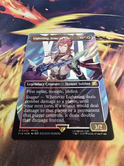 Lightning, Army of One (0545) (Borderless) (Surge Foil) Final Fantasy Foil MTG - Image 2