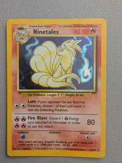 Pokemon Ninetales Base Set Holo Rare 12/102 1999 Stage 1 80 HP WOTC Card - Image 1
