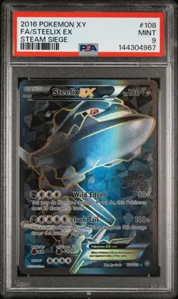 2016 Pokemon XY Steam Siege Steelix EX 108/114 Full Art Ultra Rare PSA 9 MINT - Image 1