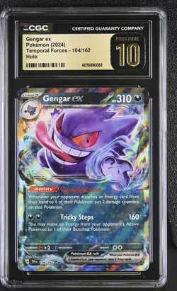 Pokemon TCG GRADED 2024 Gengar ex 104/162 Temporal Forces PRISTINE 10 ENG CGC - Image 1