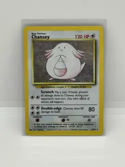 Chansey 3/102 Holo Rare Base Set Pokemon Card - Image 1