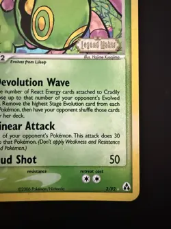 Pokemon TCG Legend Maker Cradily 3/92 Stamped Reverse Holo Near Mint - Image 2