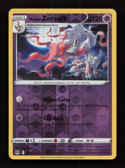 Hisuian Zoroark 076/196 Holo Rare Lost Origin Pokemon Reverse Holo Near Mint - Image 1