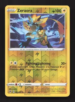 Zeraora 061/185 Holo Rare Vivid Voltage Pokemon Reverse Holo Near Mint - Image 1