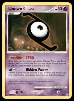2007 Diamond & Pearl - Secret Wonders Unown Z Basic/Uncommon #72 - Image 1