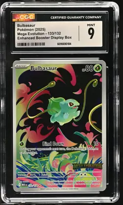Pokemon TCG GRADED 2025 Bulbasaur 133/132 Mega Evolution M+ 9 ENG - Image 1