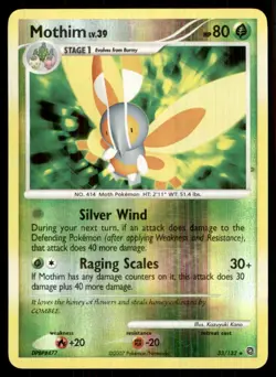 2007 Diamond & Pearl - Secret Wonders Reverse Holo Mothim Stage 1/Rare #33 - Image 1