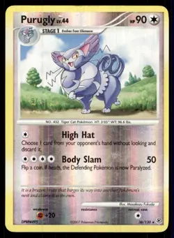 2007 Diamond & Pearl Reverse Holo Purugly Stage 1/Rare #36 - Image 1
