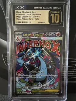 CGC Pristine 10 MEGA Charizard X ex MA 223/193 MEGA Dream ex Rare,Pokemon Japan - Image 1