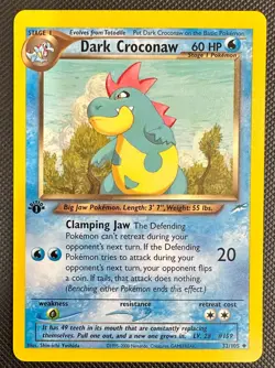 Pokemon 2002 Neo DESTINY 1st Edition DARK CROCONAW 32/105 NM - never played - Image 1