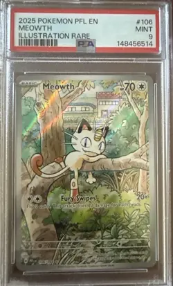 2025 Pokemon Pfl En-Phantasmal Flames #106 Meowth Illustration Rare - Image 1