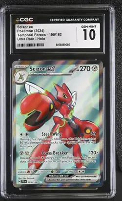 Pokemon TCG GRADED 2024 Scizor ex 195/162 Temporal Forces UR 10 ENG - Image 1