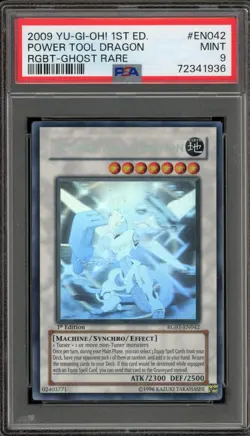 Yu-Gi-Oh! Power Tool Dragon 1st Edition Ghost Rare RGBT-EN042 PSA 9 Mint - Image 1