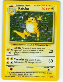Raichu - Holo - Holo - 14/102 Base Set - Pokemon TCG - 1999 - Image 1