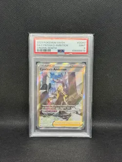 PSA 9 Cynthia's Ambition GG60 Pokemon Sword And Shield Crown Zenith 2023 - Image 1