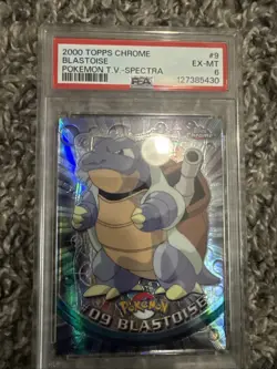 Topps Chrome 2000 Pokemon TV Spectra #9 Blastoise PSA 6 - Image 1
