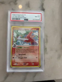 2006 POKEMON EX HOLON PHANTOMS #11 LATIAS-REVERSE FOIL PSA 8 - Image 1