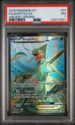PSA 7 2015 POKEMON XY ANCIENT ORIGINS #84 FA/SCEPTILE EX ANCIENT ORIGINS - Image 1