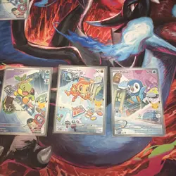 Pokemon First Partner Illustration Collection Turtwig Chimchar Piplup Promo Set - Image 1