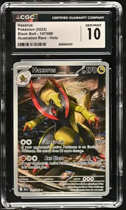 Pokemon TCG GRADED 2025 Haxorus 147/086 Black Bolt IR GM 10 ENG - Image 1